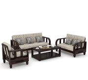 Xenthor 6 Seater Solid Wood Sofa (Walnut Finish)