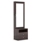 Brendral Sheesham Wood Dressing Table with Mirror and Drawers (Walnut Finish)