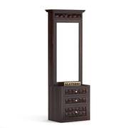 Alvethis Sheesham Wood Dressing Table with Mirror and Drawers (Walnut Finish)
