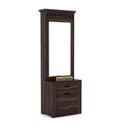 Ythorin Sheesham Wood Dressing Table with Mirror and Drawers (Walnut Finish)