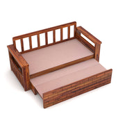 Elventhis Sheesham Wood 3 Seater Sofa Bed With Storage (Honey Finish)