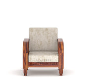 Xenthor 1 Seater Solid Wood Sofa (Honey Finish)
