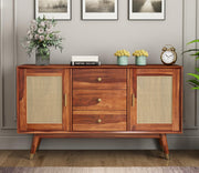 Brentar Sheesham Wood Cabinet and Sideboard (Honey Finish)