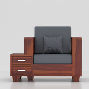 Zephorin 1 Seater Solid Wood Sofa (Honey Finish)