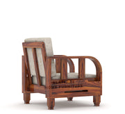 Xenthor 1 Seater Solid Wood Sofa (Honey Finish)
