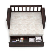 Elventhis Sheesham Wood 3 Seater Sofa Bed With Storage (Walnut Finish)