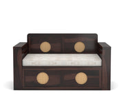Hoventhos Sheesham Wood 2 Seater Sofa Bed With Storage (Walnut Finish)