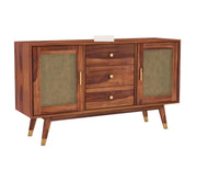 Brentar Sheesham Wood Cabinet and Sideboard (Honey Finish)