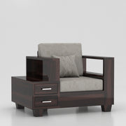 Zephorin 5 Seater Solid Wood Sofa (Walnut Finish)