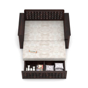 Diamond Sheesham Wood 2 Seater Sofa Bed With Storage (Walnut Finish)