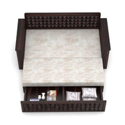 Diamond Sheesham Wood 3 Seater Sofa Bed With Storage (Walnut Finish)