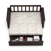 Diamond Sheesham Wood 3 Seater Sofa Bed With Storage Without Back (Walnut Finish)