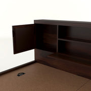 Melvior Sheesham Wood King Size Bed with Box Storage and Diamond Detailing (Walnut Finish)