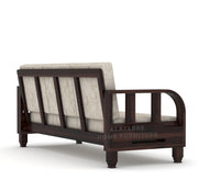Xenthor 6 Seater Solid Wood Sofa (Walnut Finish)