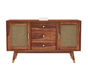 Brentar Sheesham Wood Cabinet and Sideboard (Honey Finish)