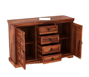 Drethor Sheesham Wood Cabinet and Sideboard (Honey Finish)