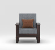 Ylthor 5 Seater Solid Wood Sofa (Walnut Finish)