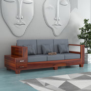 Zephorin 3 Seater Solid Wood Sofa (Honey Finish)