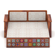 Gexorian Sheesham Wood 3 Seater Sofa Bed With Storage (Honey Finish)