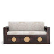 Hoventhos Sheesham Wood 3 Seater Sofa Bed With Storage (Walnut Finish)