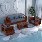 Zephorin 5 Seater Solid Wood Sofa (Honey Finish)