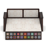 Gexorian Sheesham Wood 3 Seater Sofa Bed With Storage (Walnut Finish)