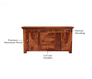 Norvith Sheesham Wood Cabinet and Sideboard (Honey Finish)