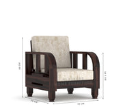 Xenthor 6 Seater Solid Wood Sofa (Walnut Finish)