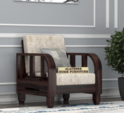 Xenthor 1 Seater Solid Wood Sofa (Walnut Finish)
