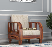 Xenthor 1 Seater Solid Wood Sofa (Honey Finish)