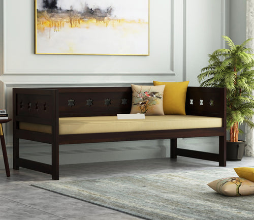 Korvenis Sheesham Wood Divan with Mattress (Honey Finish)