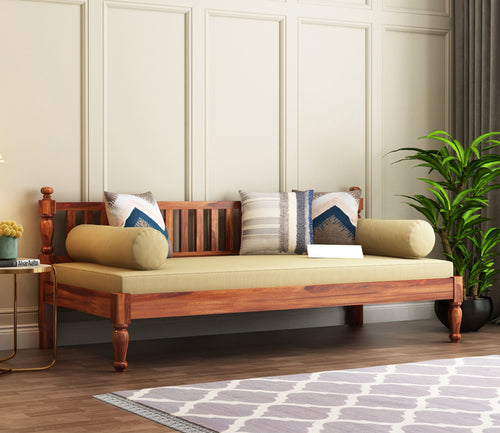 Fendril Sheesham Wood Divan with Mattress (Honey Finish)