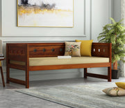 Korvenis Sheesham Wood Divan with Mattress (Honey Finish)