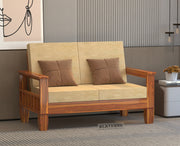 Ylthor 2 Seater Solid Wood Sofa (Honey Finish)