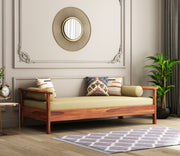 Jorenthis Sheesham Wood Divan with Mattress (Honey Finish)