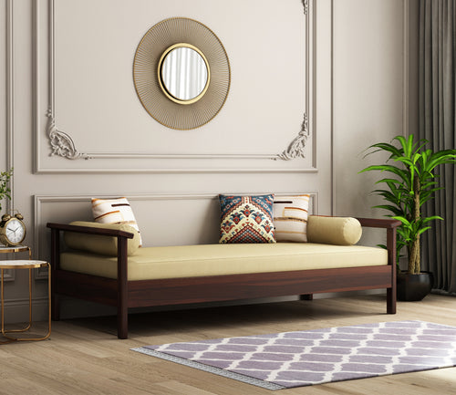 Jorenthis Sheesham Wood Divan with Mattress (Honey Finish)