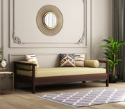 Jorenthis Sheesham Wood Divan with Mattress (Honey Finish)