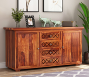 Travorin Sheesham Wood Cabinet and Sideboard (Honey Finish)