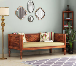 Harvyn Sheesham Wood Divan with Mattress (Honey Finish)