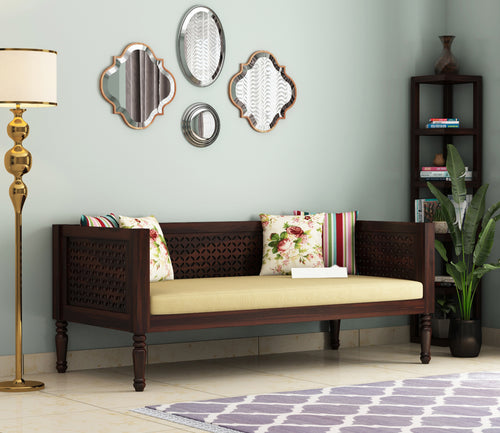 Harvyn Sheesham Wood Divan with Mattress (Honey Finish)