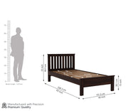 Quentis Sheesham Wood Single Bed Without Storage (Walnut Finish)