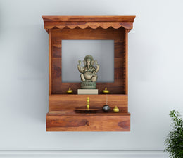 Vexorin Sheesham Wood Home Temple (Honey Finish)