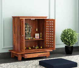 Ulvaris Sheesham Wood Home Temple (Honey Finish)