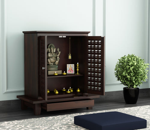 Ulvaris Sheesham Wood Home Temple (Honey Finish)