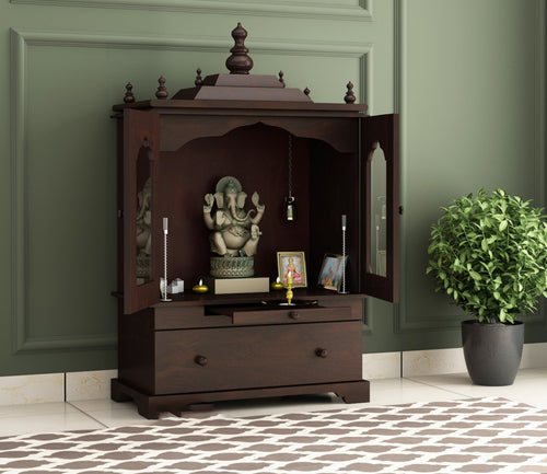 Stendoris Sheesham Wood Home Temple (Honey Finish)