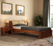 Phaedron Sheesham Wood Single Bed Without Storage (Honey Finish)