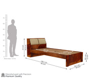 Phaedron Sheesham Wood Single Bed Without Storage (Honey Finish)