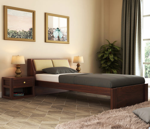 Phaedron Sheesham Wood Single Bed Without Storage (Walnut Finish)