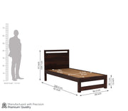 Ivaryn Sheesham Wood Single Bed Without Storage (Walnut Finish)
