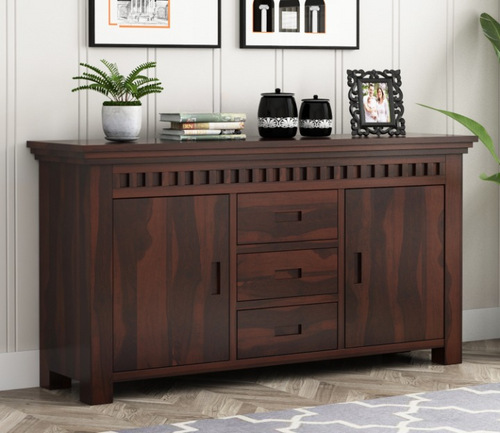 Norvith Sheesham Wood Cabinet and Sideboard (Walnut Finish)